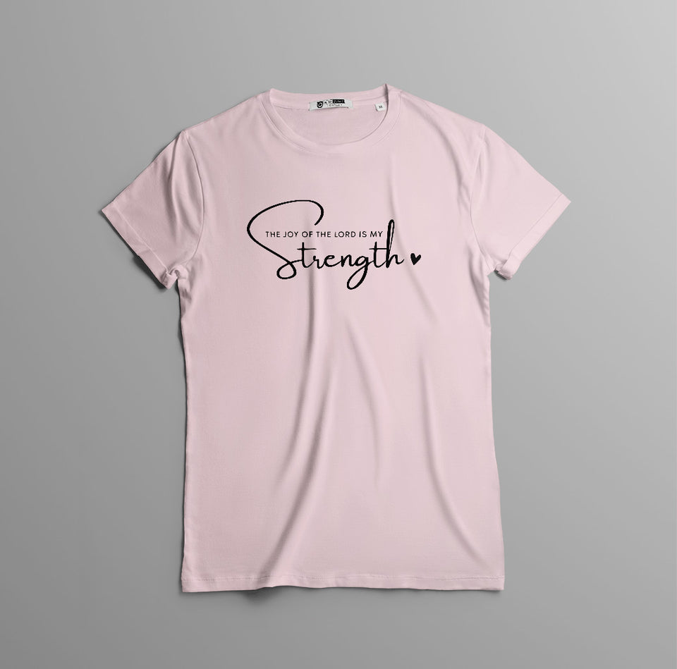 Camiseta 'La Alegría del Señor es mi Fuerza' - Inspiración Espiritual en Algodón de Calidad camiseta cristiana