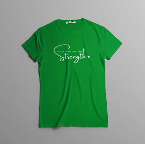 Camiseta 'La Alegría del Señor es mi Fuerza' - Inspiración Espiritual en Algodón de Calidad camiseta cristiana