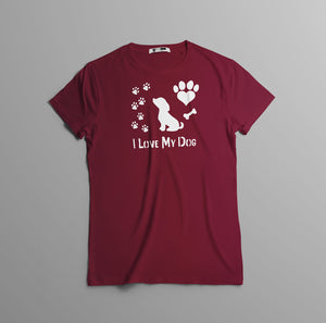 Camisa estampada  tipo T-shirt I love My Dog