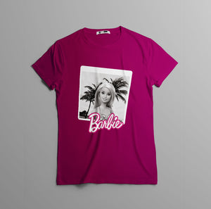 Camisetas Barbie fotografia blanco y negro: Moda Retro en Algodón 100% Estampado