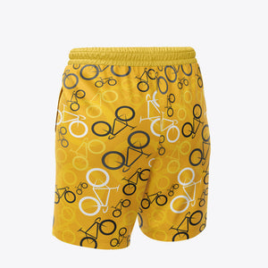 Bermudas / pantalonetas para caballero estampadas bicicleta amarilla