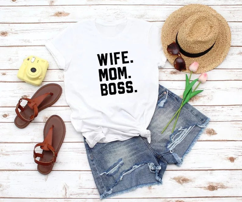 Camiseta estampada T-shirt Wife mom Boss