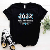 Camisa estampada  tipo T-shirt (navidad) 2022 feliz año nuevo