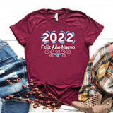 Camisa estampada  tipo T-shirt (navidad) 2022 feliz año nuevo