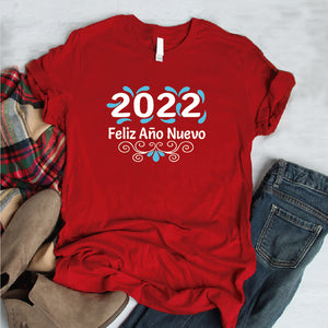 Camisa estampada  tipo T-shirt (navidad) 2022 feliz año nuevo