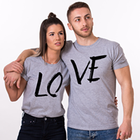 Camiseta estampada T-shirt Pareja Love