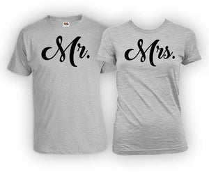 Camiseta estampada pareja T-shirt Mr . Mrs.