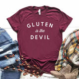 Camiseta estampada T-shirt Gluten is the devil