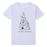 Camiseta estampada tipo T-shirt Árbol navideño de gatos