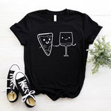 Camisa estampada tipo T-shirt Pizza y Vino