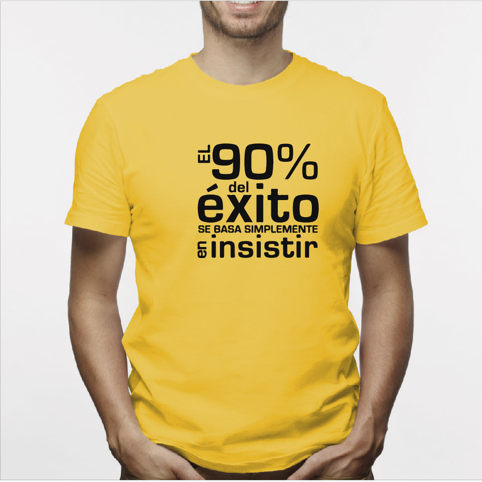 Camisa estampada para hombre tipo T-Shirt El 90% del exito