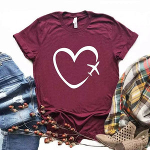 Camisa estampada tipo T-shirt Corazón Avión
