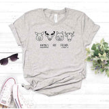 Camisa estampada tipo T- shirt Animals Are friends (cuarteto)