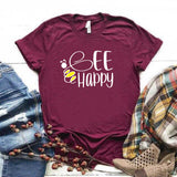 Camisa estampada  tipo T-shirt BE HAPPY TIPOGRAFIA