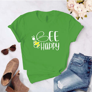 Camisa estampada  tipo T-shirt BE HAPPY TIPOGRAFIA