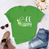 Camisa estampada  tipo T-shirt BE HAPPY TIPOGRAFIA