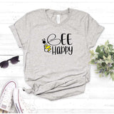 Camisa estampada  tipo T-shirt BE HAPPY TIPOGRAFIA