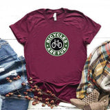 Camisa estampada  tipo T-shirt Bicycle are fun (logo Starbucks)