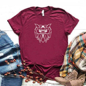 Camiseta estampada tipo T-shirt CARA BÚHO (geométrico)