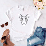 Camiseta estampada tipo T-shirt BULL TERRIER CARA (GEOMÉTRICO)