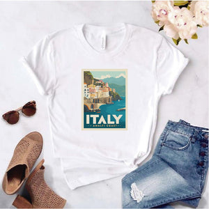 Camisa estampada  tipo T-shirt  de polialgodon ITALIA