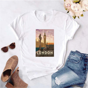 Camisa estampada  tipo T-shirt  de polialgodon LONDRES