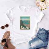Camisa estampada  tipo T-shirt  de polialgodon BRAZIL
