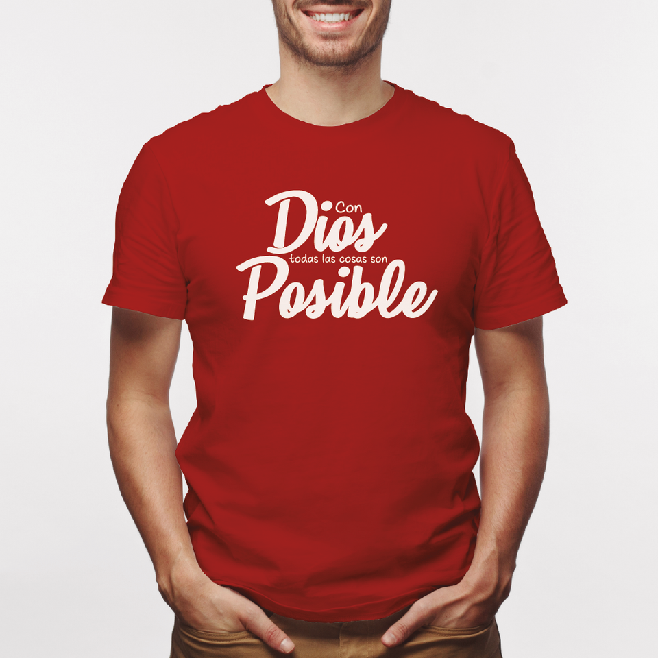 Camiseta estampada tipo T-shirt CON DIOS TODAS LAS COSAS SON POSIBLE (CRISTIANOS)