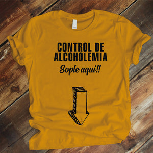 Camisa estampada para hombre tipo T-shirt Control de alcoholemia