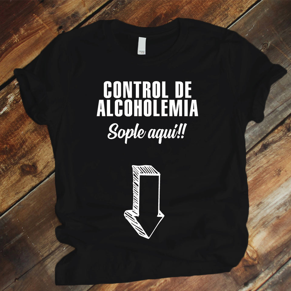 Camisa estampada para hombre tipo T-shirt Control de alcoholemia