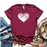 Camisa estampada tipo T- shirt Corazón Garabato