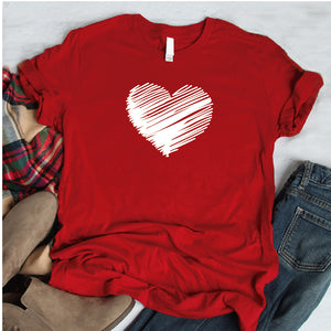 Camisa estampada tipo T- shirt Corazón Garabato