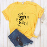 Camiseta estampada tipo T-shirt CRAZY CAT LADY (MASCOTAS)