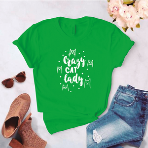 Camiseta estampada tipo T-shirt CRAZY CAT LADY (MASCOTAS)