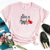 Camisa estampada Cristiana tipo T- shirt Dios es Amor