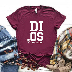 Camiseta T-shirt mujer cristiana DIOS NO ESTA MUERTO