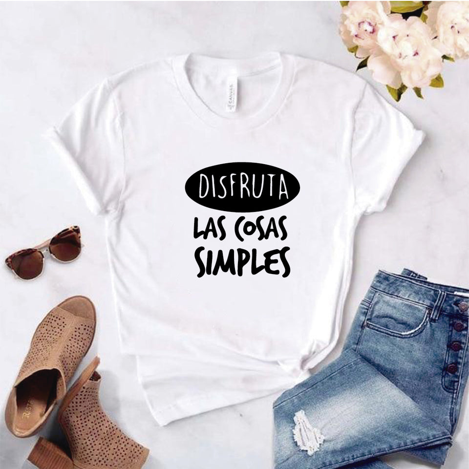 Camisa estampada  tipo T-shirt DISFRUTA LAS COSAS SIMPLES