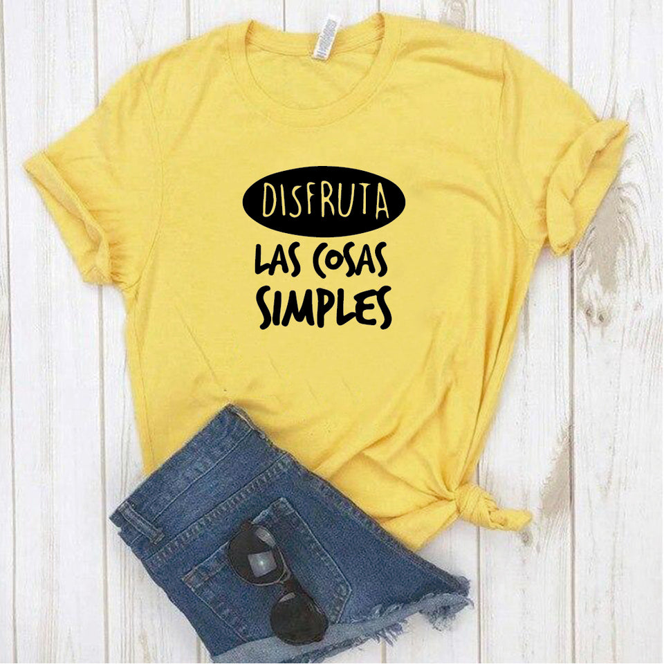 Camisa estampada  tipo T-shirt DISFRUTA LAS COSAS SIMPLES