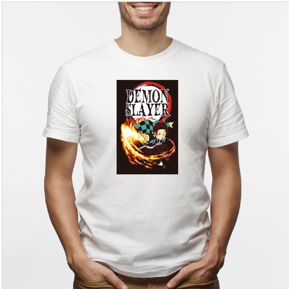 Camisa estampada en algodón para hombre tipo T-shirt Demon Slayer