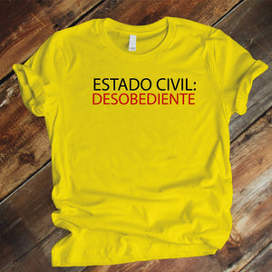 Camisa estampada unisex tipo T-shirt Estado civil desobediente