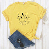 Camisa estampada  tipo T-shirt  Gatico jugando con la luna