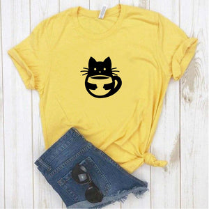 Camisa estampada  tipo T-shirt GATICO TAZA DE CAFE