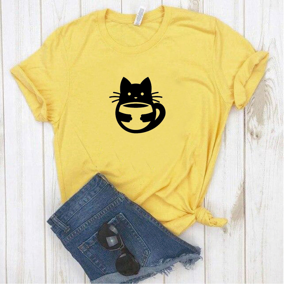 Camisa estampada  tipo T-shirt GATICO TAZA DE CAFE