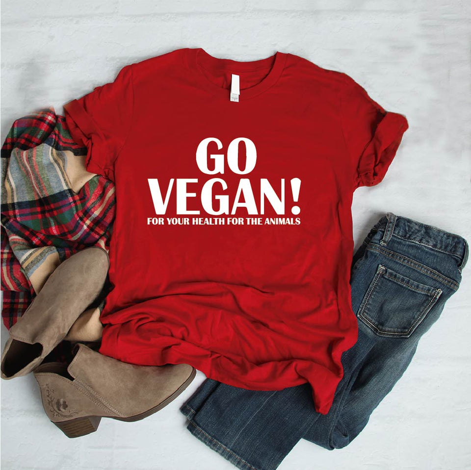 Camisa estampada tipo T- shirt GO VEGAN!