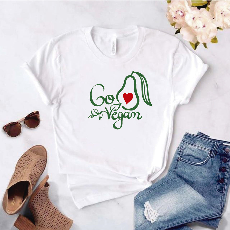 Camisa estampada  tipo T-shirt  GO VEGAN 2