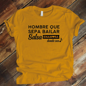 Camiseta Estampada T-shirt  HOMBRE QUE SEPA BAILAR SALSA (DAMA)
