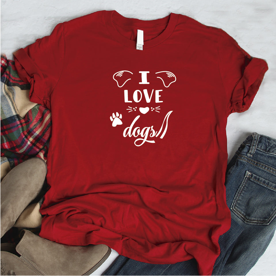 Camisa estampada  tipo T-shirt I LOVE DOGS