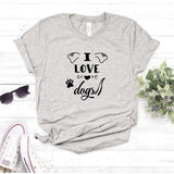 Camisa estampada  tipo T-shirt I LOVE DOGS