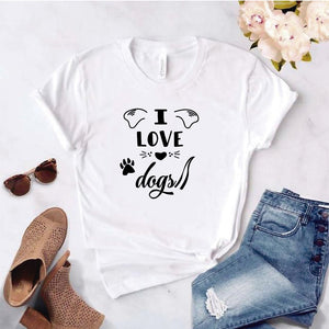 Camisa estampada  tipo T-shirt I LOVE DOGS