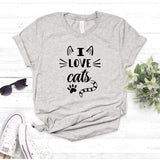 Camisa estampada  tipo T-shirt I LOVE CATS